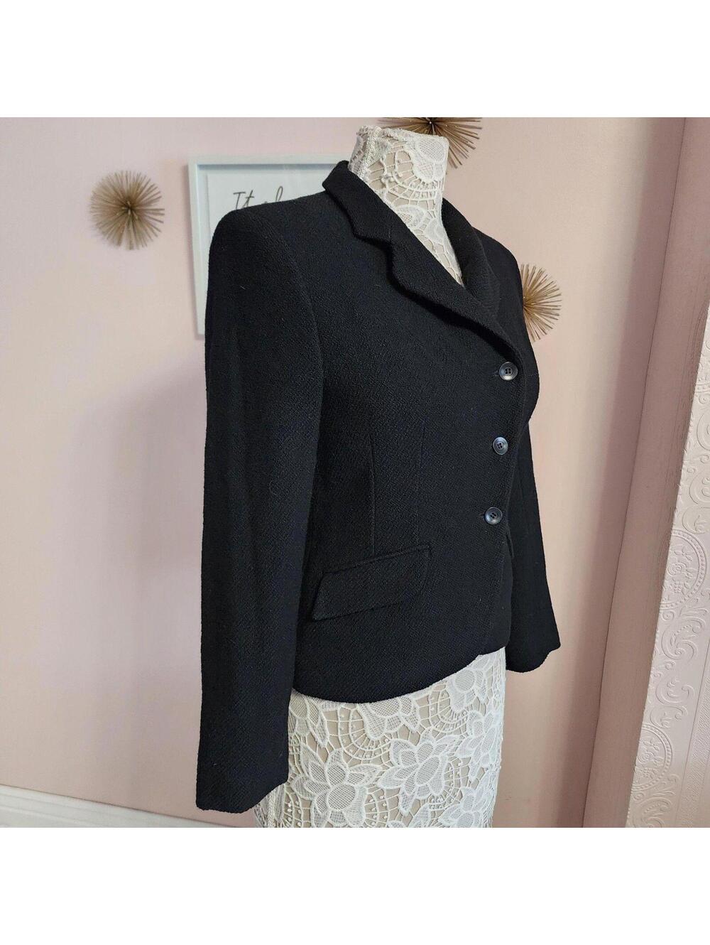 Vintage Jigsaw England Textured Black Blazer Jacket Women's Size 10 EUC - Picture 6 of 9